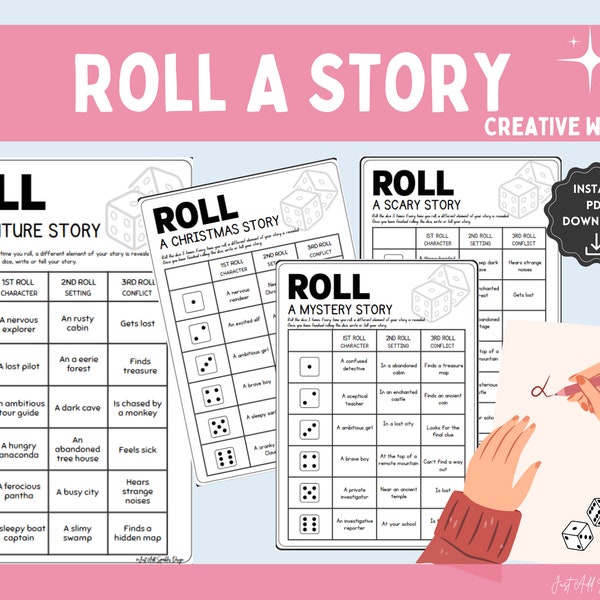 Roll a Story Creative Writing Task, Narrative Writing Activity, Writing Prompts, Write your own story, Literacy Center