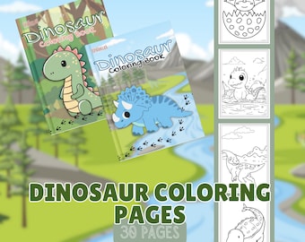 Dinosaur Coloring Pages | Dinosaur Coloring Sheets | Printable Coloring Pages of Dinosaurs | Dinosaur Party Favors | Cute Dino Coloring