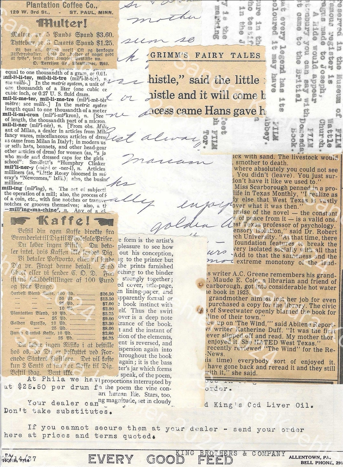 Vintage Collage Backgrounds 3 Etsy