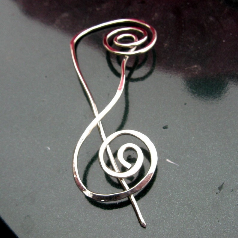 SMOOTH TOO Shawl Pin silver, brass or copper image 1