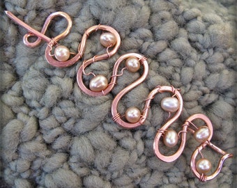 Vines 'n Berries Copper Shawl Pin for knit, crochet or weaved scarves, shawls and sweaters.