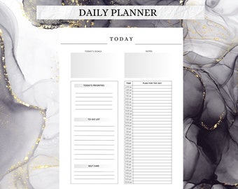 Daily Planner to Organize your day, One Page Daily Planner Printable, A4 Daily Planner, Simple Planner to be Organized