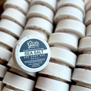 Sea Salt Spa Soap Bar with Luffa - Vegan, Handmade, Eco-Friendly, Body, Coconut Oil, Loofa, Loofah, Eucalyptus, Spearmint, Essential Oils