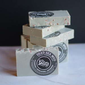 Dead Sea Mud Natural Facial Cleansing Soap Bar - Fragrance Free - Vegan, Handmade, Eco-Friendly, Clay