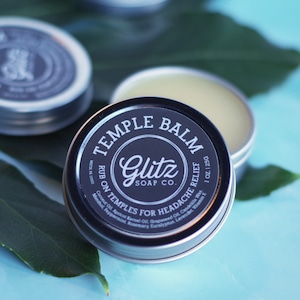 Temple Balm for Headaches - Natural, Vegan, Handmade, Eco-Friendly - Menthol, Peppermint, Eucalyptus