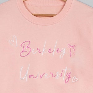 College Sweatshirt Personalized Embroidered College Crewneck University Bubble Letter Sweatshirt College Apparel for Graduation Student Gift