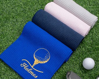 Golf Towel for Father Day Gift Personalized Golf Towel Gift for Dad Embroidered Golf Club Towel Golf Groomsmen Gift for Husband Gift for Him