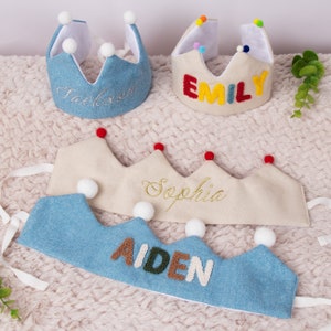 Personalized Baby Birthday Crown Handmade Baby Crown with Name for Baby Shower Newborn Crown Baby Coming Home Keepsake for 1th Birthday Gift