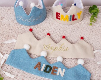 Personalized Baby Birthday Crown Handmade Baby Crown with Name for Baby Shower Newborn Crown Baby Coming Home Keepsake for 1th Birthday Gift