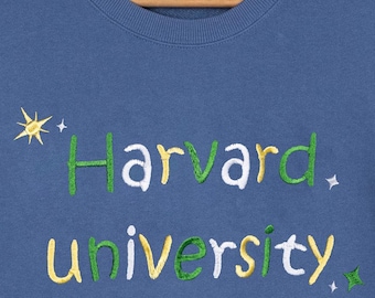 College Sweatshirt Custom University Crewneck Embroidered Bubble Letter Sweatshirt Unisex Apparel Gift for Student Back to School Sweatshirt