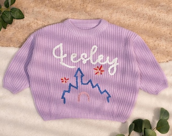 Custom Baby Sweaters: Hand Embroidered, Knit Baby Jumper, Daughters Christmas Gifts