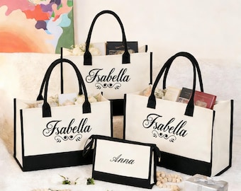 Bridesmaid Bags Name Custom Bridesmaid Gifts Bag Beach Tote Bags for Bachelorette Party Bags Bridesmaid Proposal Gift Beach Bags for Wedding