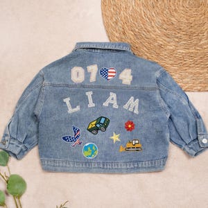 Jackets Kids Jean Jackets Personalized Toddler Denim Jackets with Name Patch Jacket Jeans Jacket for Baby Jean Jacket for Kids Birthday Gift