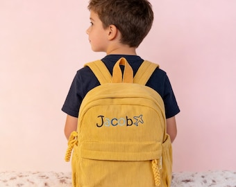 Custom Monogrammed Seersucker Baby Backpack, Toddler Book Bag for Birthday Gifts