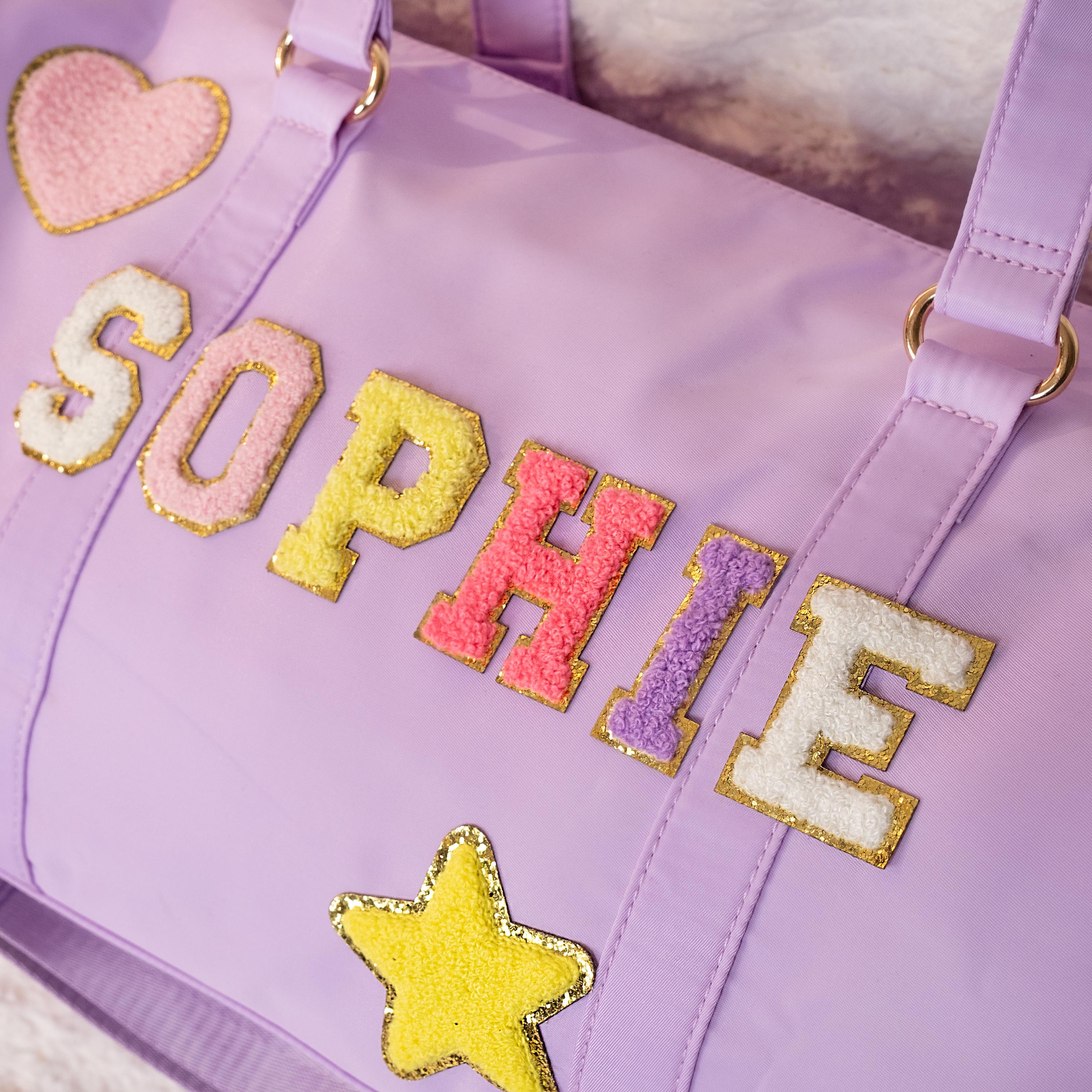 Duffle Bags, Custom Dance Bags for Girls, Personalized Name Chenille Letter Gift for Dancing, Gymnastic Cheer Girls, Girls Birthday Gifts