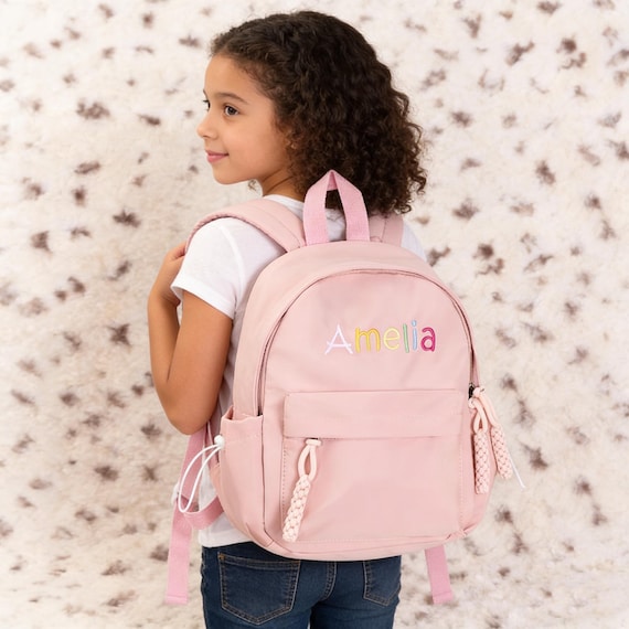 Personalized Toddler Backpack Baby Cute Backpack Embroidered School Bag with Name Kid Backpack Pink Bookbag for Students Back to School Gift