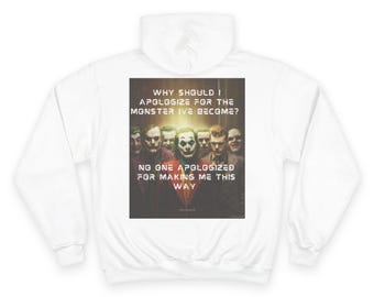 Joker Champion Hoodie | Raw Quote Graphic Hoodie | Dark Aesthetic Streetwear