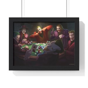Why So Serious Joker-Inspired Wall Art – Dark Aesthetic Horizontal Framed Poster – Moody Comic Home Decor for DC Fans