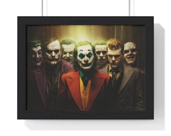 Joker Chaos Minimalist Wall Art – Dark Green Framed Poster for Home or Office