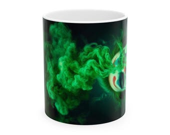 Enchanting Ghostly Green Joker Ceramic Mug