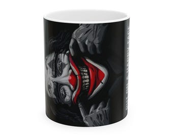 Gothic Joker Ceramic Mug, Ideal Gift for Fans, Perfect for Halloween, Coffee Lovers, Unique Kitchen Decor, 11oz or 15oz Sizes