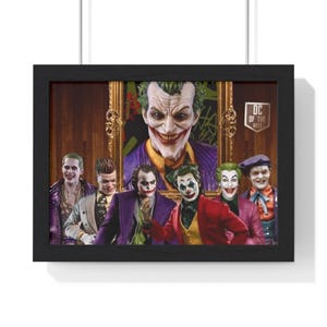 Joker Grin Wall Art – Framed Poster for Comic Fans and Dark Decor Lovers