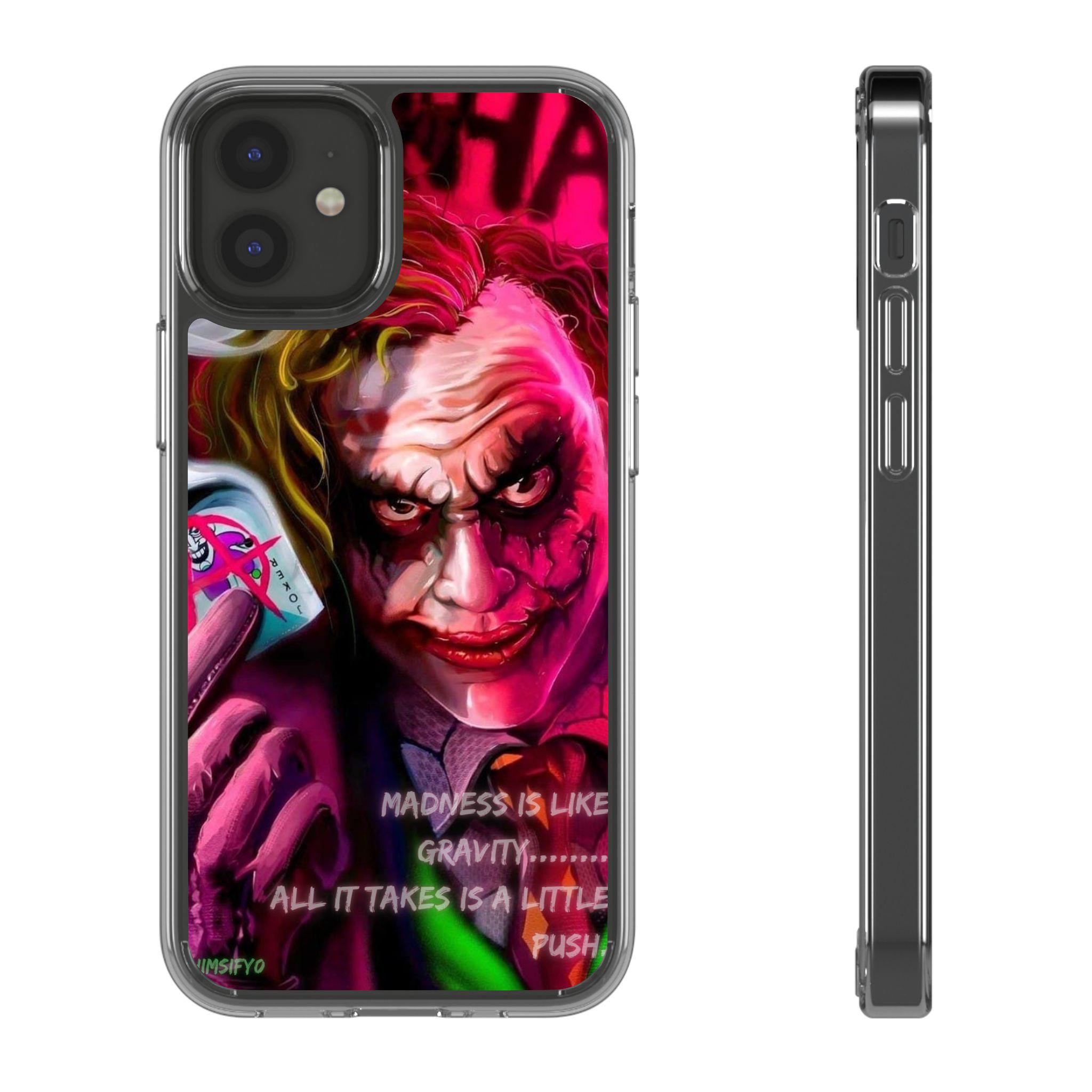 Custom Joker Clear Phone Case | Shockproof Flexible Cover | Dark Comic Fan iPhone Gift