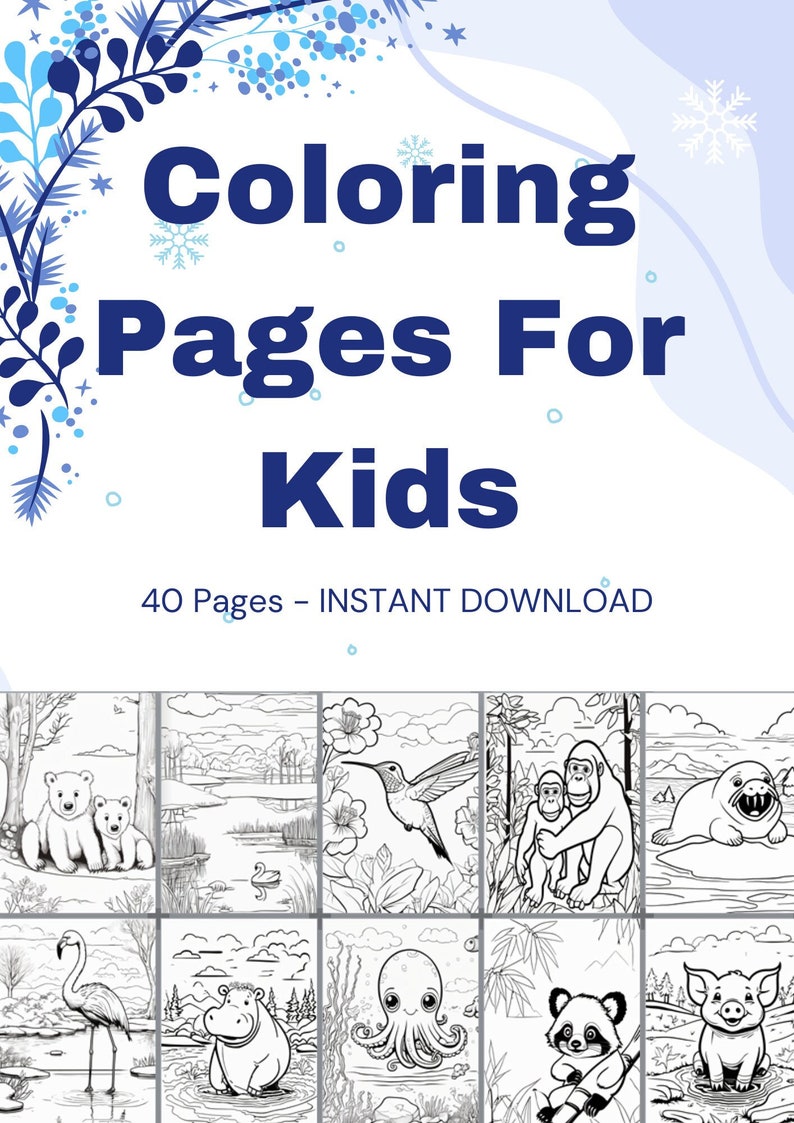 40 Printable Coloring Pages Designed for Kids Simple and Engaging