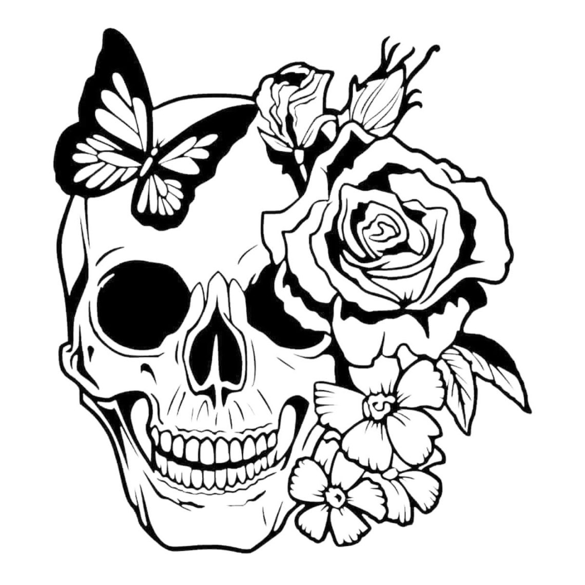 Skull And Roses Graph Skulls and Roses Digital File - Etsy
