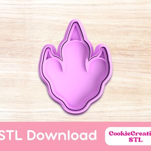 Dinosaur Foot Cookie Cutter STL File: Dino Print, Clay Cutter (Digital Download)