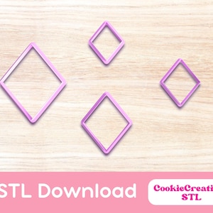 Diamond Cookie Cutter STL Files: 3D Print Clay Cutter (Digital Download)