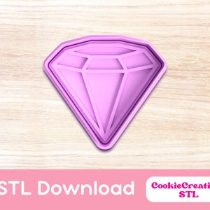 Engagement Wedding Diamond Cookie Cutter STL File: 3D Printing Template (Digital Download)