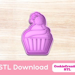 Cupcake Cookie Cutter STL File: 3D Print Clay Cutter (Digital Download)