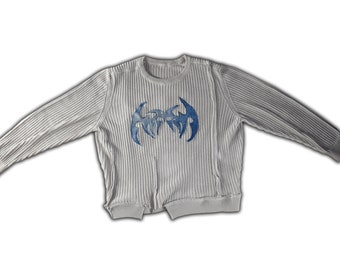 Cropeed destroyed knitted sweater y2k