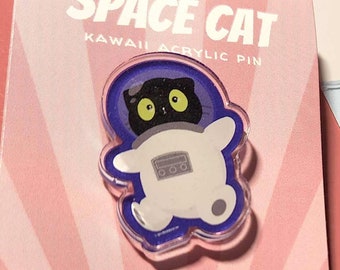 Kawaii Astronaut Kitty Cat Acrylic Pin