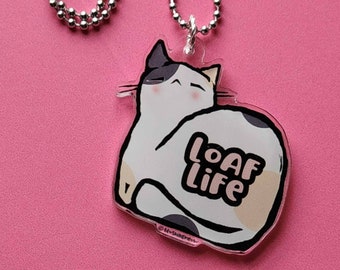 Loaf Life Cat Acrylic Charm Necklace