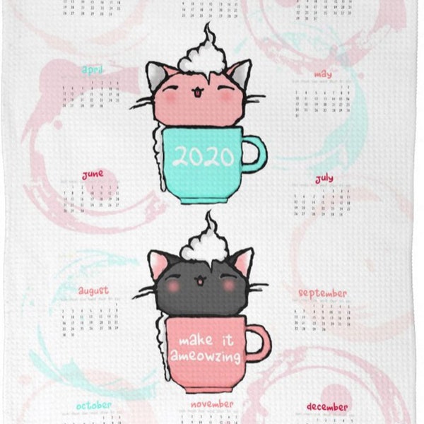 SALE! 2020 Kitty Cat Tea Towel Calendar