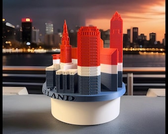 Cleveland Skyline 3D Model: Patriotic Desktop Architecture