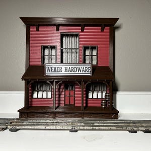 Personalized General Store Facade for Ceiling Wall shelf Train set display O gauge scale Lionel trains 3d decoration setup layout scenery