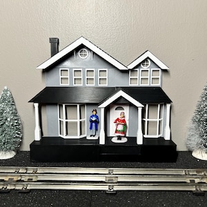 House Facade for Wall shelf Train set display o gauge O scale Lionel trains 3d town village decoration design setup layout scenery