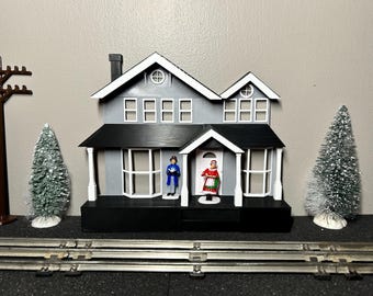 O Scale House Facade: Train Set Town Display