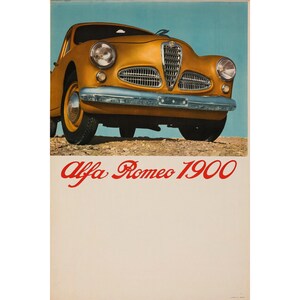 Póster publicitario automotriz italiano Alfa Romeo 1900, impresión artística en alta definición en papel mate de primera calidad, 11 x 17, 12 x 18 y 24 x 36