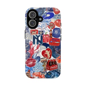 Red White and Blue Collage Phone Case, USA colors collage case, collage phone case, aesthetic phone case