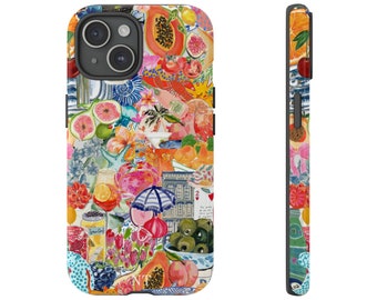 Europese zomer collage telefoonhoesje, beschermhoes, collage telefoonhoesje, esthetische hoes, trendy hoesjes