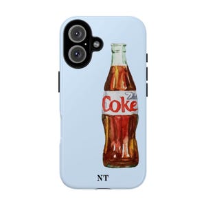 Coca-Cola bottle phone case, cola phone case, watercolor cola bottle phone case, cola bottle art phone case