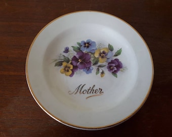 Original vintage "Madre" Placa 5 1/2 Pulgadas pequeño hecho en Inglaterra 1950 Violetas