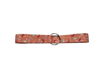 Women's Mushroom Print Fabric Belt