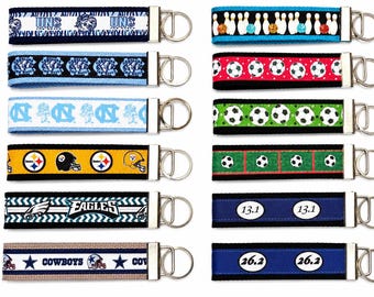 Sports Wristlet Keychain | Choose Your Style | Football, Soccer, Bowling, Running & UNC Team Styles