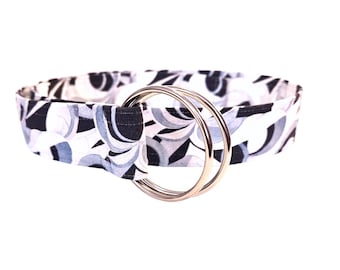 Blue Wave Print Cotton Fabric Belt