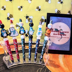 Christmas beaded pens